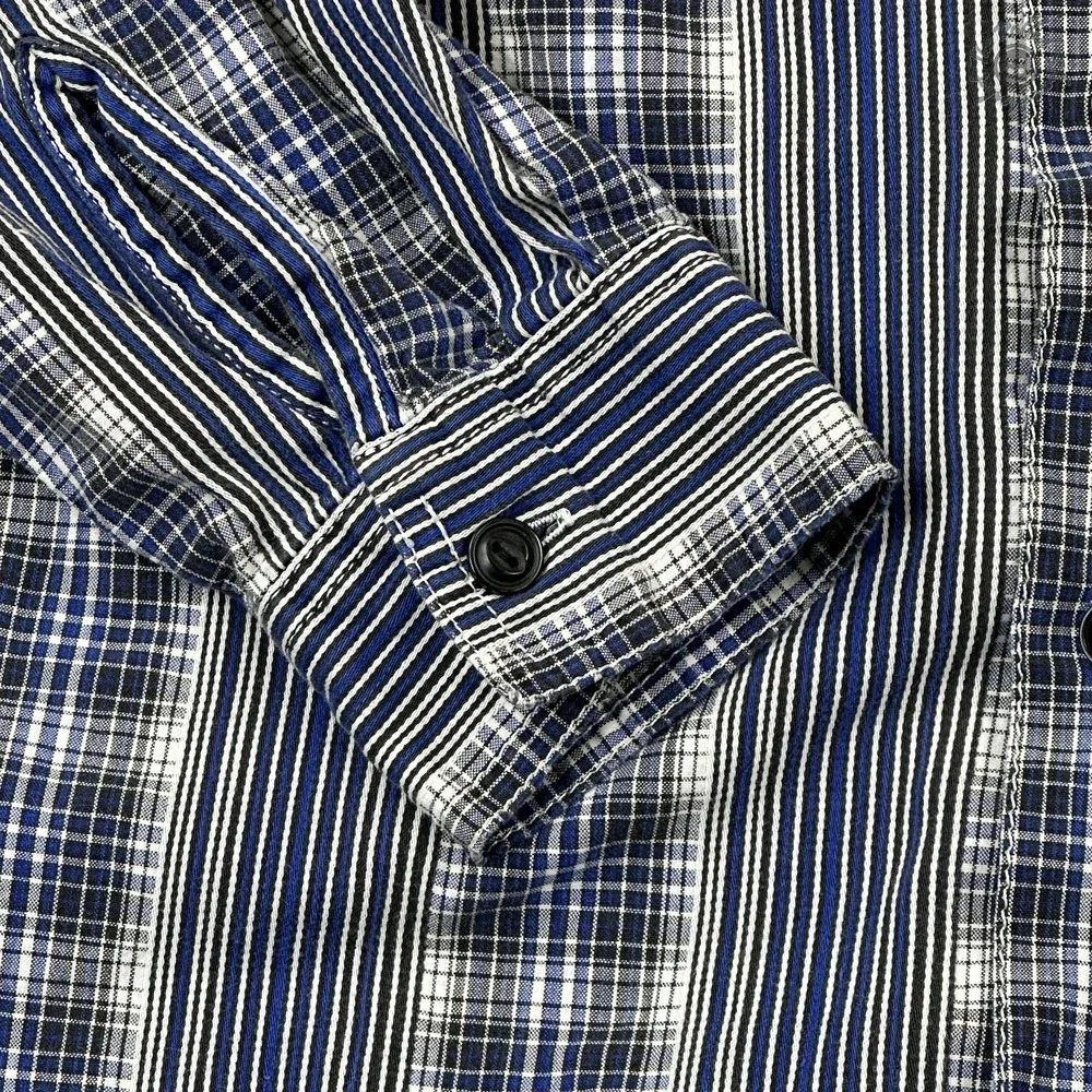 Vintage Levi's Button Up Shirt Mens Large Blue Plaid Blue Tab Long Sleeve Cotton - Picture 3 of 11